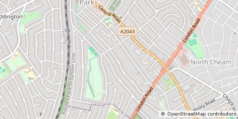 Map of Worcester Park
