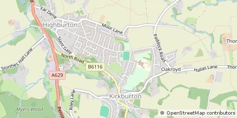 Map of Huddersfield, West Yorkshire