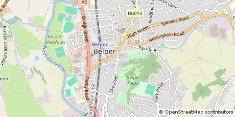 Map of Belper, Derbyshire