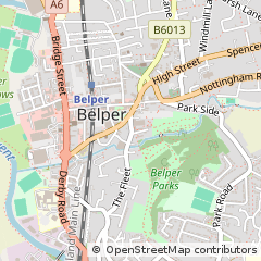 Map of Belper, Derbyshire