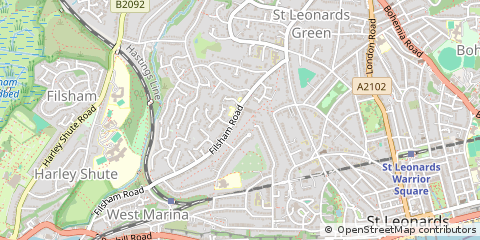Map of ST Leonards on SEA, East Sussex