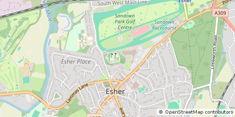 Map of Esher, Surrey