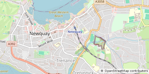 Map of Newquay, Cornwall