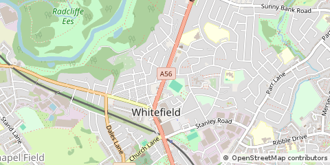Map of Manchester, Lancashire