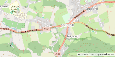 Map of Churchill, N Somerset