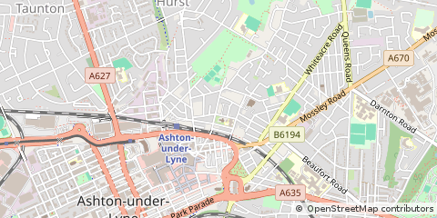 Map of Ashton-Under-Lyne, Lancashire