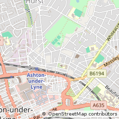 Map of Ashton-Under-Lyne, Lancashire
