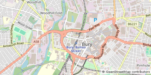 Map of Bury, Lancashire