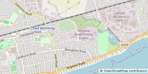 Map of Worthing, West Sussex