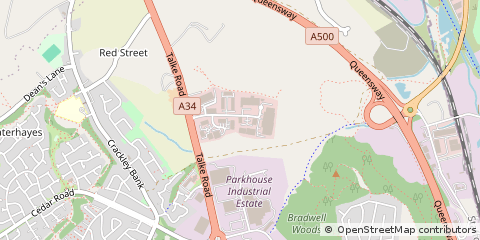 Map of Newcastle, Staffs