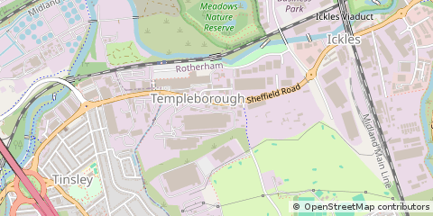 Map of Rotherham, South Yorkshire