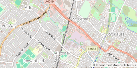 Map of Cheltenham, Gloucestershire