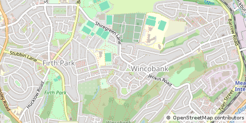 Map of Sheffield, South Yorkshire