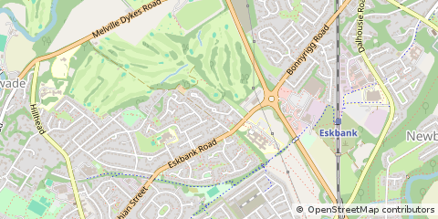 Map of Bonnyrigg, Midlothian