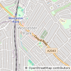 Map of Worcester Park, Surrey