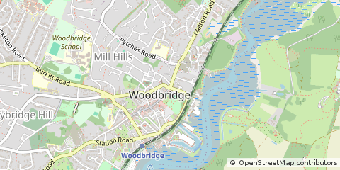 Map of Woodbridge, Suffolk
