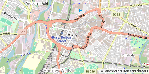 Map of Bury, Lancashire
