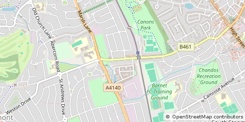 Map of Edgware, Middlesex