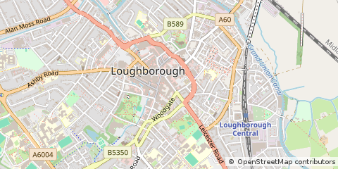 Map of Loughborough, Leicestershire