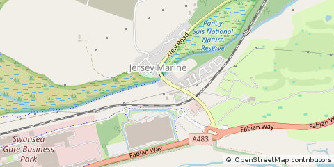 Map of Jersey Marine, Neath West Glamorgan