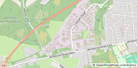 Map of Wimborne, Dorset