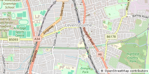 Map of Manchester, Lancashire