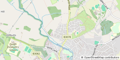 Map of Wimborne, Dorset