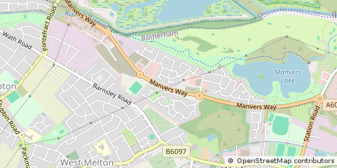 Map of Rotherham, South Yorkshire