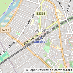 Map of Surbiton, Surrey