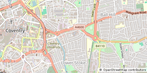 Map of Coventry, West Midlands