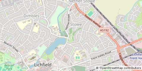 Map of Lichfield, Staffordshire