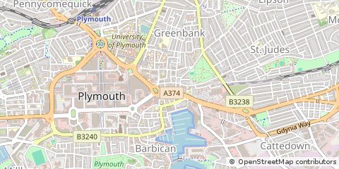 Map of Plymouth, Devon