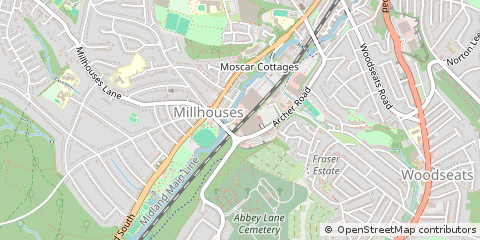 Map of Sheffield, South Yorkshire