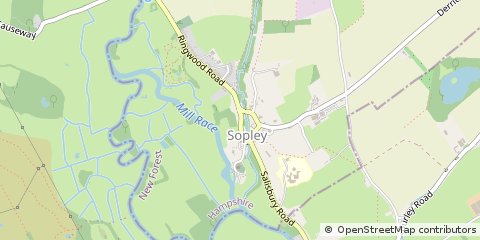 Map of Christchurch, Dorset