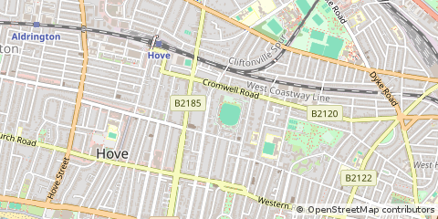 Map of Brighton & Hove, East Sussex