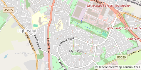Map of Stoke on Trent, Staffordshire