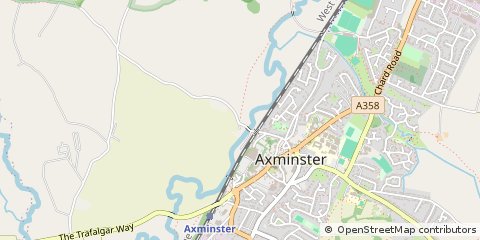 Map of Axminster, Devon
