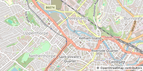 Map of Sheffield, South Yorkshire