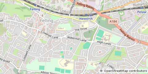Map of Gateshead, Tyne & Wear
