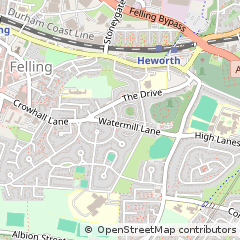Map of Gateshead, Tyne & Wear