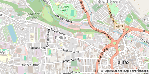 Map of Halifax, West Yorkshire