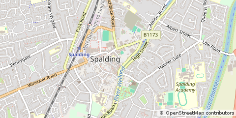 Map of Spalding, Lincolnshire