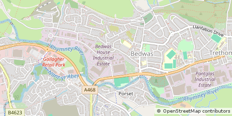Map of Caerphilly, MID Glamorgan