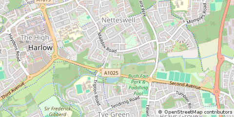Map of Harlow, Essex