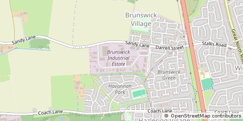 Map of Brunswick Village, Newcastle Upon Tyne