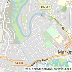 Map of Market Harborough, Leicestershire