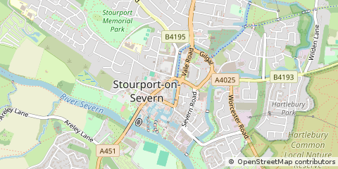 Map of Stourport-on-Severn, Worcestershire
