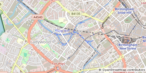 Map of Birmingham, West Midlands