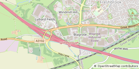Map of Swindon, Wiltshire
