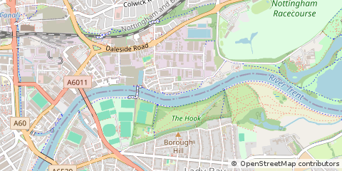 Map of Nottingham, Nottinghamshire